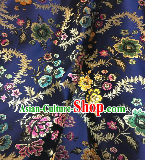 Chinese Traditional Fabric Tang Suit Royalblue Brocade Chinese Fabric Asian Cheongsam Material
