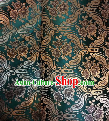 Chinese Traditional Fabric Tang Suit Mongolian Robe Green Brocade Chinese Fabric Asian Cheongsam Material