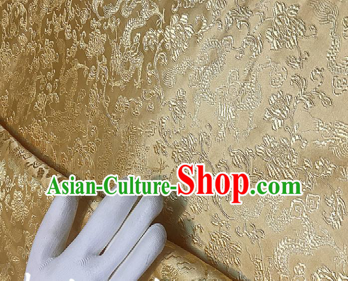 Chinese Traditional Fabric Tang Suit Pattern Golden Brocade Chinese Fabric Asian Cheongsam Material