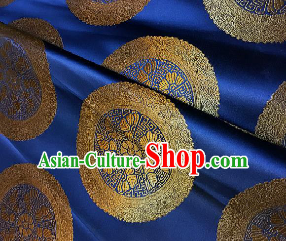 Chinese Traditional Fabric Palace Pattern Design Royallbue Brocade Chinese Mongolian Robe Fabric Asian Material