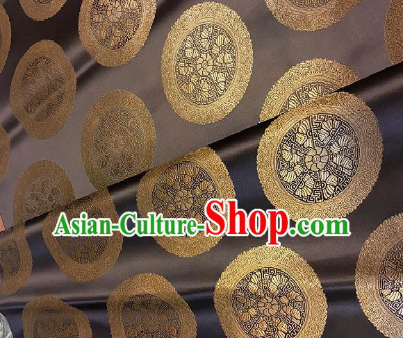 Chinese Traditional Fabric Palace Pattern Design Brown Brocade Chinese Mongolian Robe Fabric Asian Material