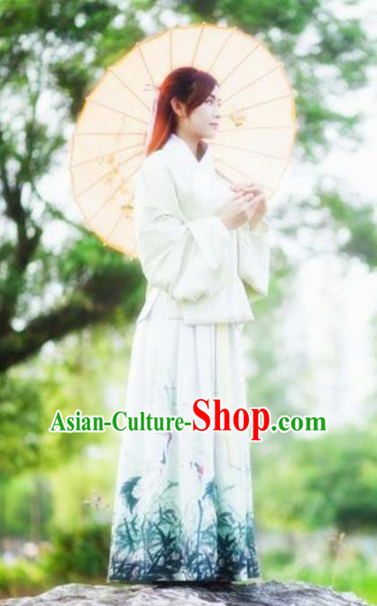 Chinese Ancient Young Lady Costume Ming Dynasty Blouse and Skirt for Women