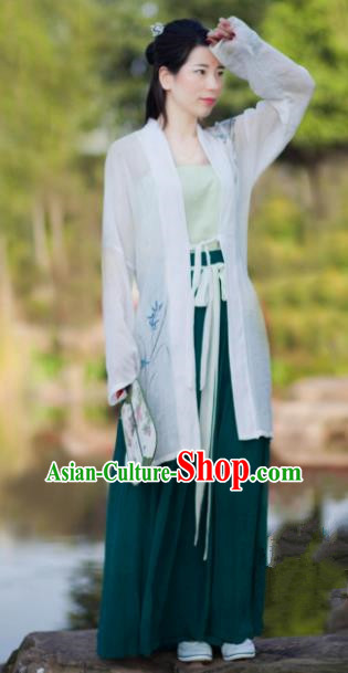 Traditional Chinese Song Dynasty Young Lady Costumes Ancient Dress Clothing for Women