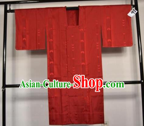 Japanese Traditional Male Kimono Clothing Red Haori Kimonos Yukata Robe for Men