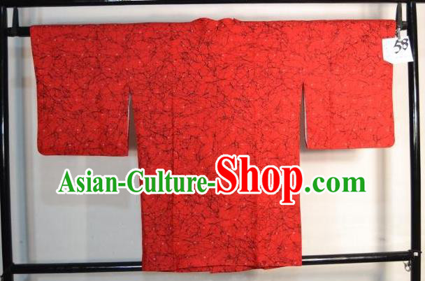 Japanese Traditional Male Kimono Clothing Japan Samurai Red Haori Kimonos Yukata Robe for Men