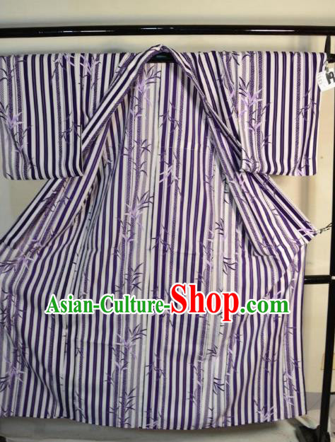 Japanese Traditional Male Purple Yukata Robe Clothing Japan Samurai Haori Kimonos for Men