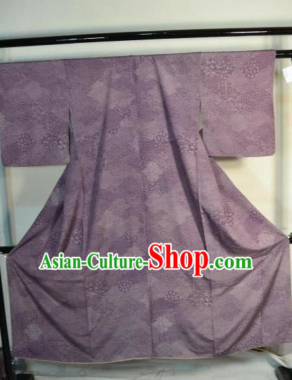 Japanese Traditional Yukata Robe Japan Samurai Purple Haori Kimonos Clothing for Men