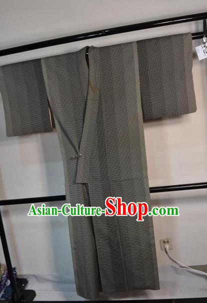 Japanese Traditional Yukata Grey Robe Japan Samurai Haori Kimonos Clothing for Men