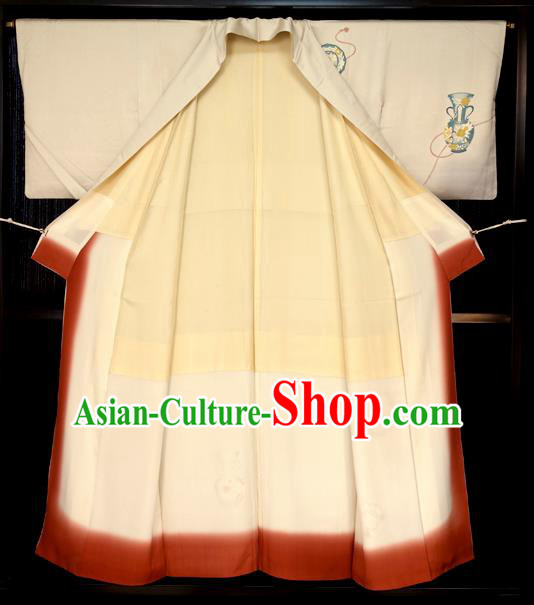 Traditional Japan Vintage Costume Furisode Kimono Japanese Yukata Dress for Women