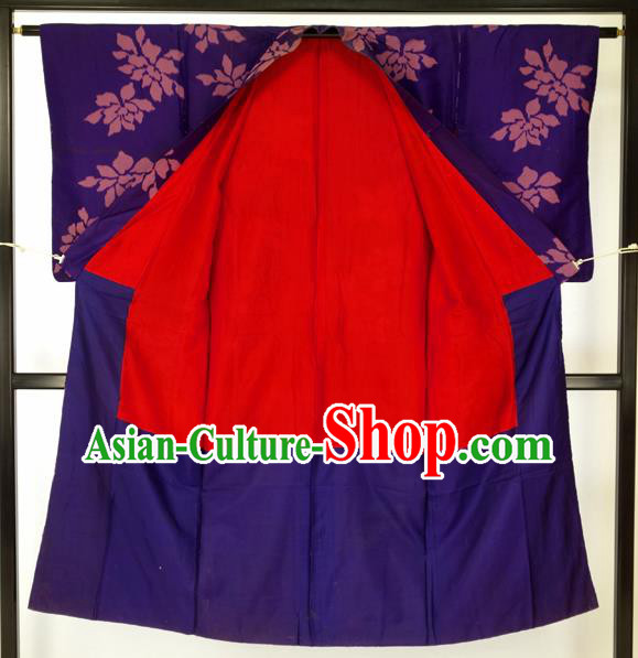 Japanese Traditional Purple Kimono Formal Costume Haori Hakama Apparel Yukata Costume for Men