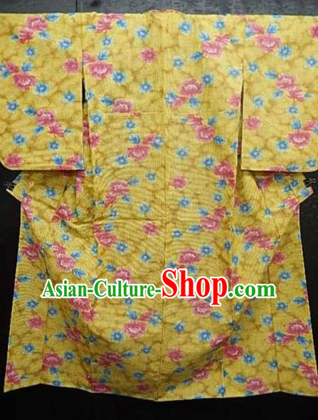 Japan Palace Printing Flowers Kimono Traditional Furisode Kimonos Yukata Dress Formal Costume for Women