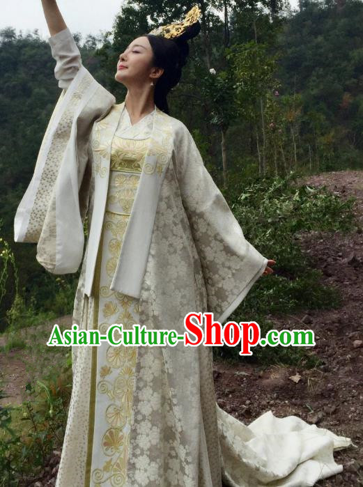Chinese Ancient Southern and Northern Dynasties Imperial Empress Embroidered Costume for Women