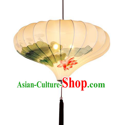 Handmade Traditional Chinese lantern Hanging Lanterns Printing Lotus Lanern New Year Lantern