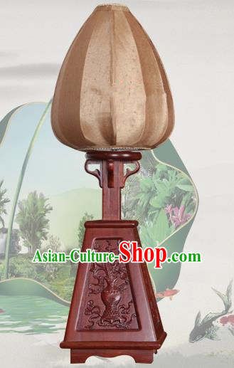 Handmade Traditional Chinese Lantern Desk Lamp Brown Silk Lanern New Year Lantern