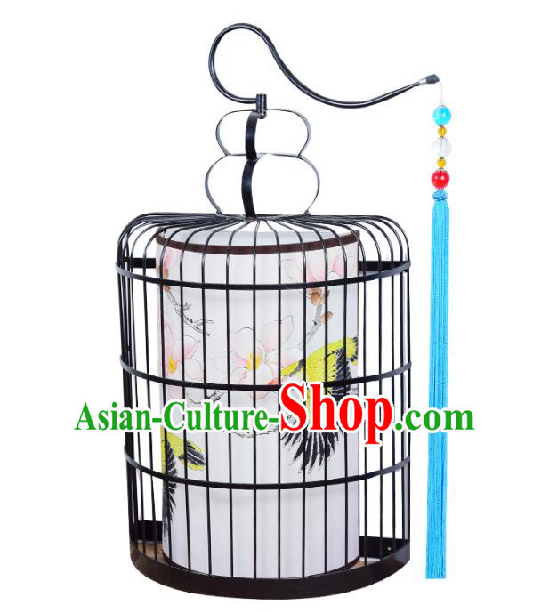 Traditional Chinese Ancient Palace Lantern Hand Painting Ceiling Lanterns Birdcage Hanging Lanern