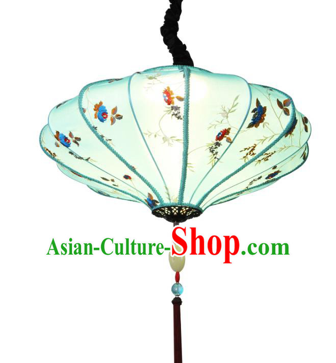Traditional Chinese Ancient Palace Lantern Embroidered Lotus Ceiling Lanterns Hanging Lanern