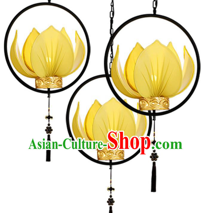 Traditional Chinese Ancient Palace Lantern Ceiling Lamp Lotus Lanern