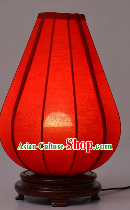 Handmade Traditional Chinese Lantern Red Desk Lamp Electric Palace Lantern