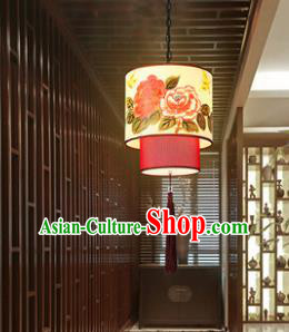 Asian China Traditional Handmade Lantern Peony Flowers Ceiling Lamp Ancient Palace Lanern