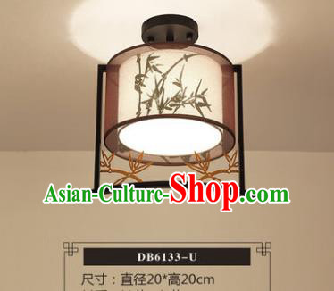 Traditional Chinese Handmade Lantern Classical Printing Bamboo Leaf Ceiling Lamp Ancient Lanern