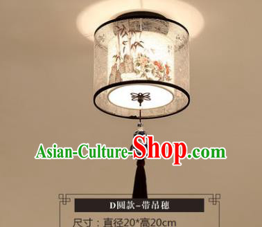 Traditional Chinese Handmade Lantern Classical Bamboo and Chrysanthemum Ceiling Lamp Ancient Lanern