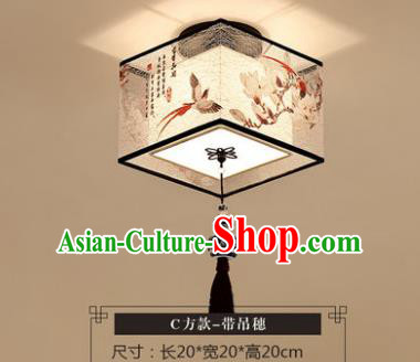 Traditional Chinese Handmade Lantern Classical Magnolia Birds Ceiling Lamp Ancient Lanern