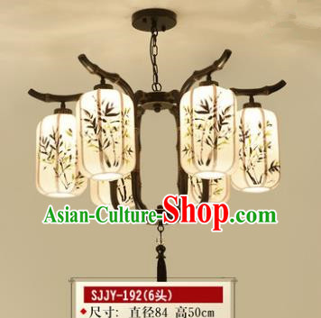 Asian China Traditional Handmade Lantern Printing Bamboo Ceiling Lamp Ancient Palace Lanern