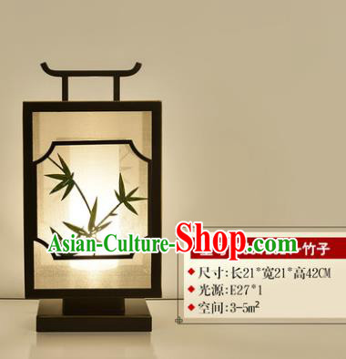 Traditional Asian Chinese Lantern China Ancient Electric Bamboo Desk Lamp Palace Lantern