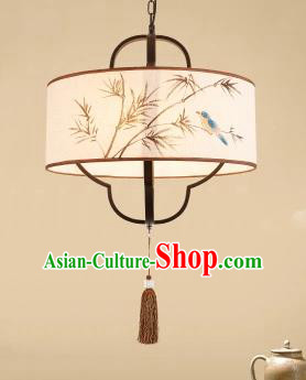 Traditional China Handmade Printing Bamboo Birds Lantern Ancient Lanterns Palace Ceiling Lamp