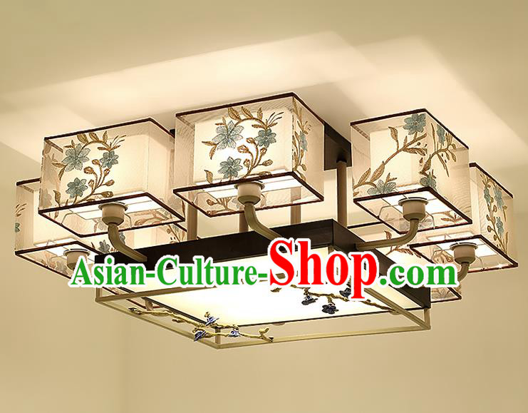 Traditional China Handmade Embroidered Lantern Ancient Eight-pieces Lanterns Palace Ceiling Lamp