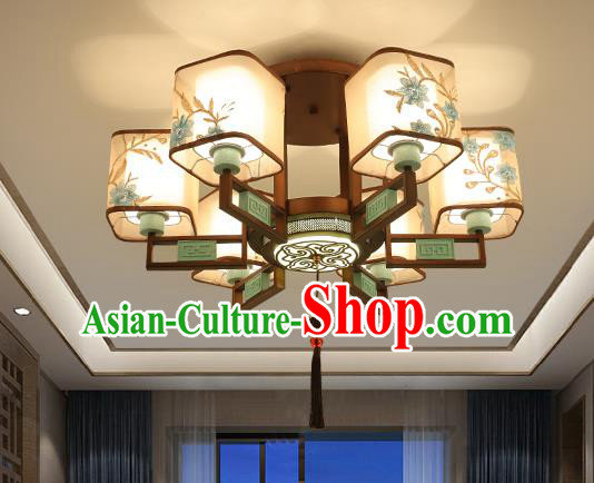 Traditional China Handmade Lantern Ancient Six-pieces Round Lanterns Palace Ceiling Lamp