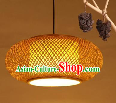 Traditional China Handmade Lantern Ancient Bamboo Weaving Hanging Lanterns Palace Ceiling Lamp