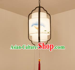 Traditional China Handmade Lantern Ancient Black Frame Hanging Lanterns Palace Ceiling Lamp