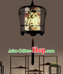 Traditional China Handmade Lantern Ancient Iron Birdcage Hanging Lanterns Palace Ceiling Lamp