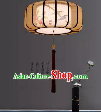 Traditional China Handmade Lantern Ancient Printing Flowers Hanging Lanterns Palace Ceiling Lamp