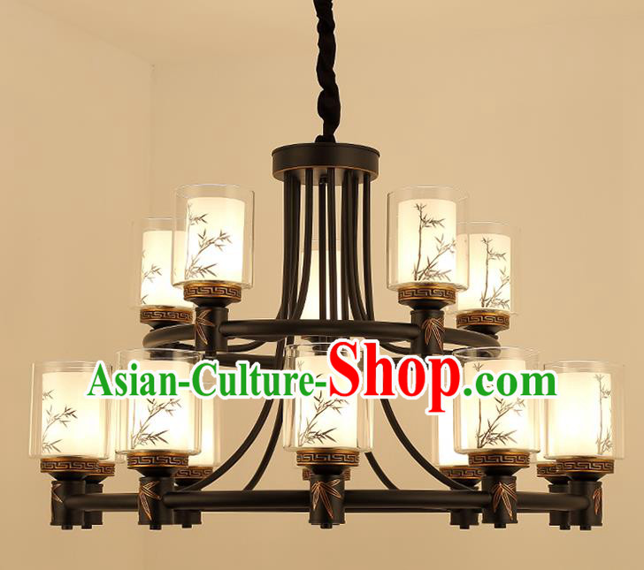 Traditional China Handmade Hanging Lantern Ancient Fifteen-pieces Lanterns Palace Ceiling Lamp