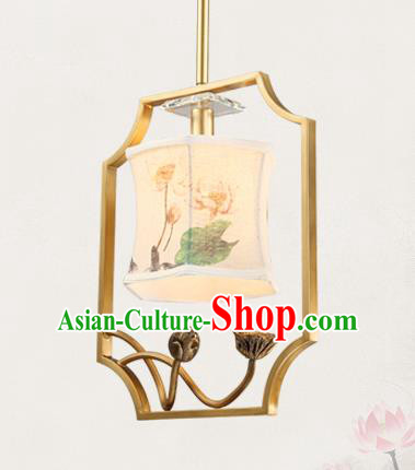 China Traditional Handmade Lantern Ancient Painting Lotus Lanterns Palace Ceiling Lamp