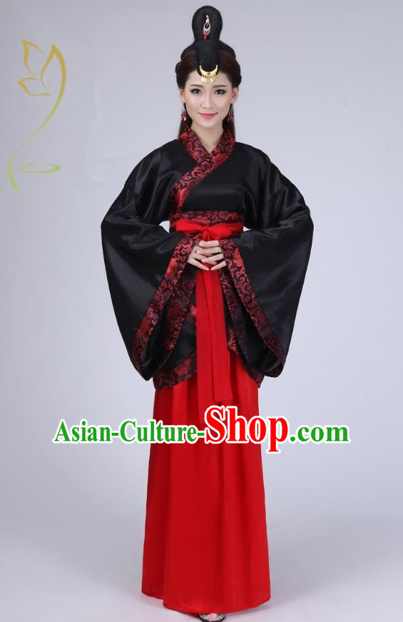 Ancient Chinese Han Dynasty Historical Costume Princess Embroidered Hanfu Dress for Women