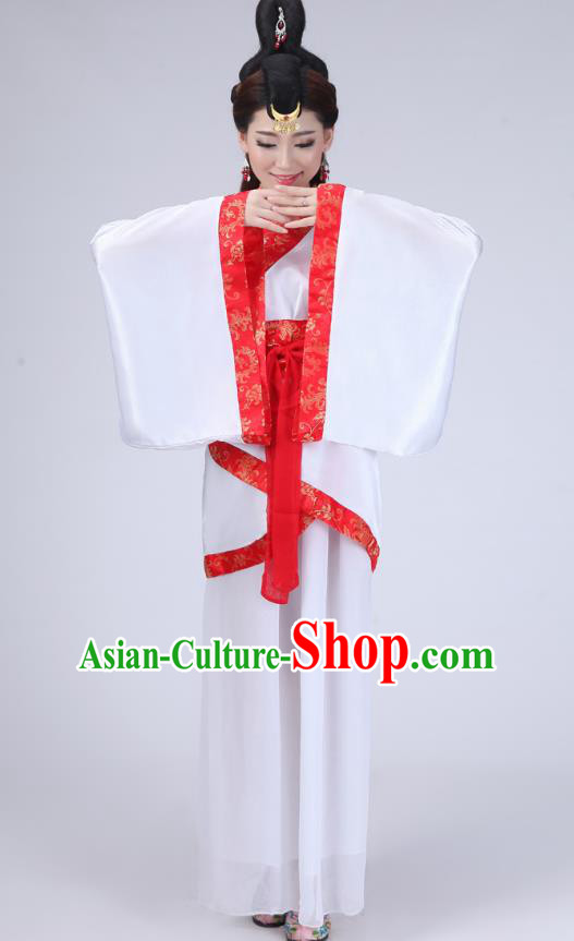 Chinese Ancient Han Dynasty Princess Historical Costume Embroidered Hanfu Dress for Women