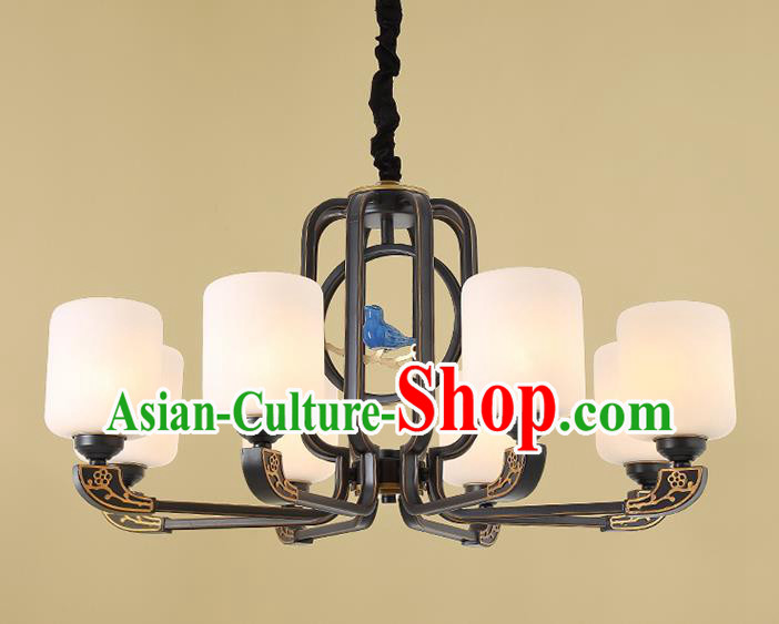 Traditional China Handmade Hanging Lantern Ancient Eight-pieces Lanterns Palace Ceiling Lamp