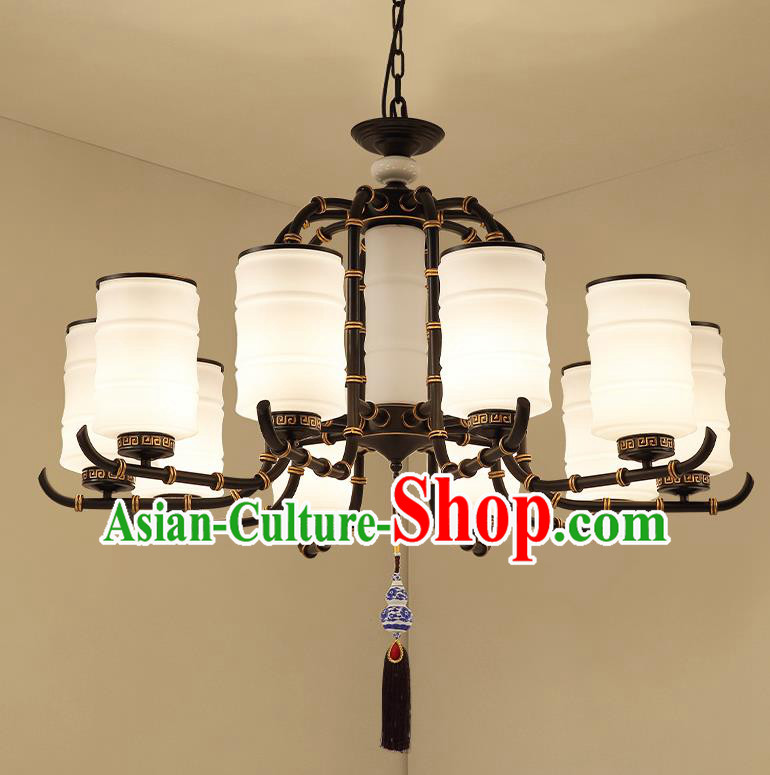 Traditional China Handmade Lantern Ancient Ten-Lights Hanging Lanterns Palace Ceiling Lamp