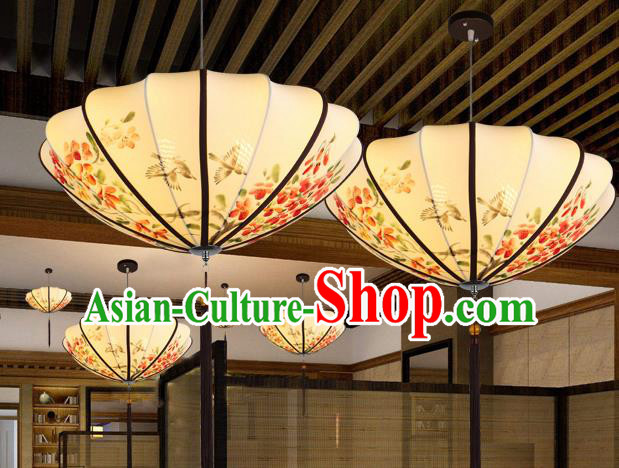Traditional China Handmade Printing Flowers Lantern Ancient New Year Hanging Lanterns Palace Ceiling Lamp