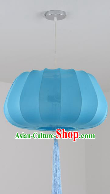 China Handmade Blue Hanging Lantern Traditional Lanterns New Year Palace Ceiling Lamp