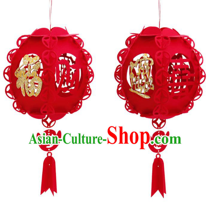 China Handmade New Year Red Lantern Traditional Lanterns Palace Portable Lamp