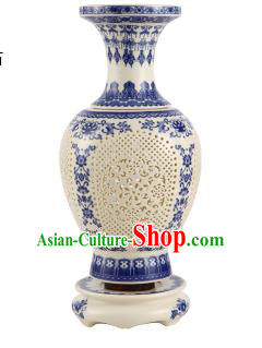 Asian China Style Desk Lanterns Traditional Chinese Ancient Porcelain Bottle Lamp Palace Lantern