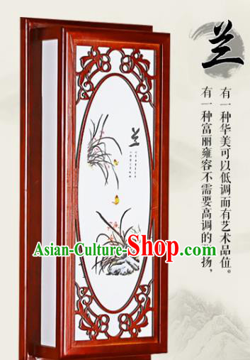 Asian China Handmade Wall Lanterns Traditional Chinese Ancient Lamp Printing Orchid Palace Lantern