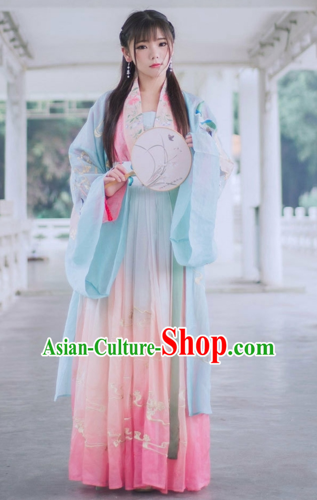 Chinese Traditional Hanfu Clothing Garment Complete Set for Women