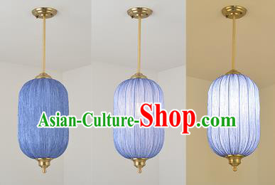 China Handmade Lantern Traditional Lanterns Blue Hanging Lamp Palace Ceiling Lamp