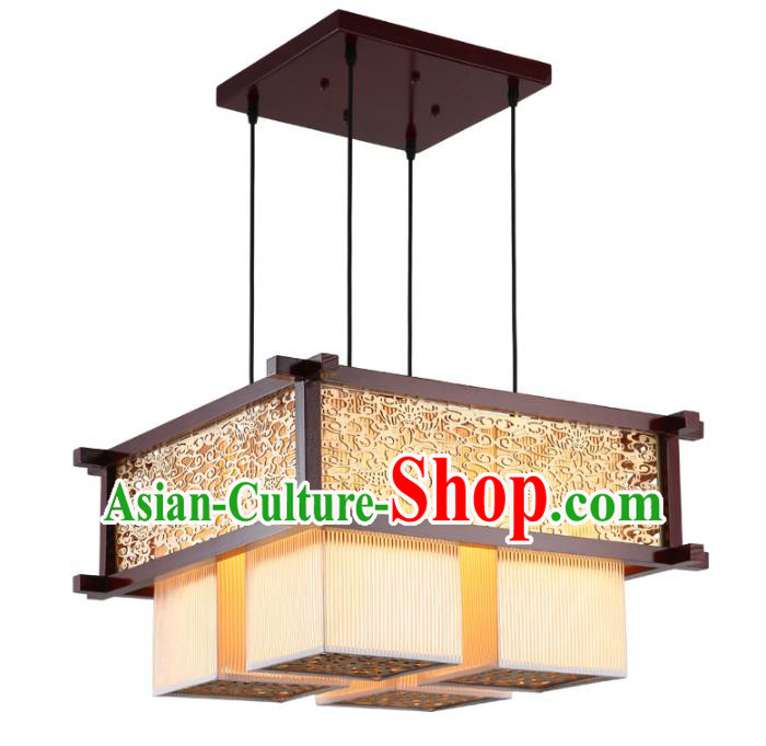 Asian China Handmade Wood Carving Lantern Traditional Ancient Ceiling Lamp Hanging Palace Lanterns