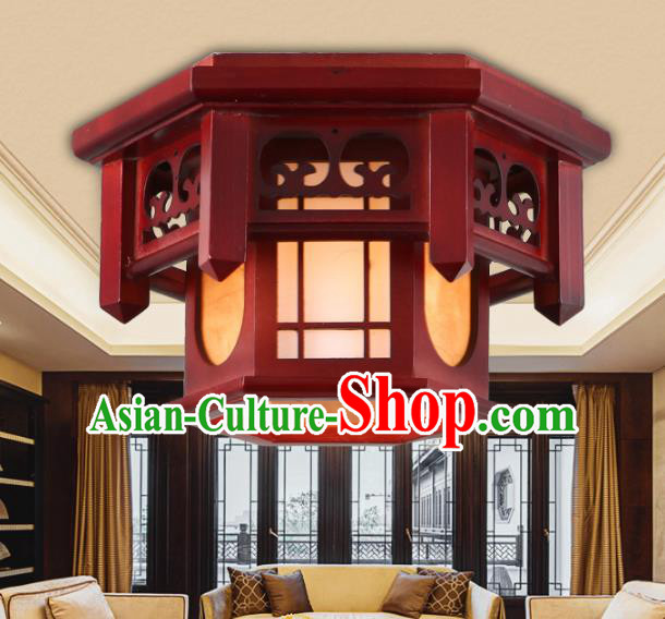 Asian China Handmade Wood Lantern Traditional Ancient New Year Ceiling Lamp Palace Lanterns